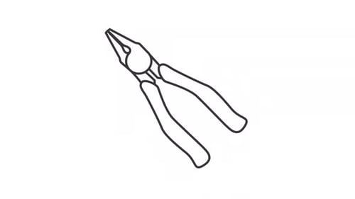 Animated Line Art Pliers Tool Opening and Closing