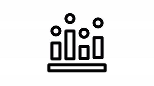 bar chart line icon animation