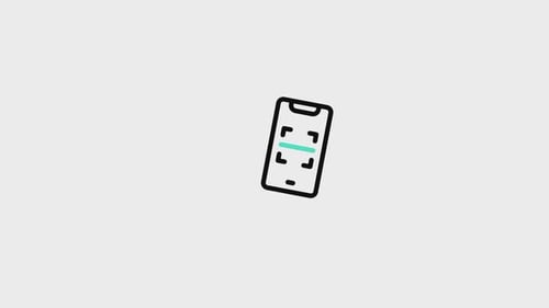 Animated Smartphone Scanning Flat Design Icon
