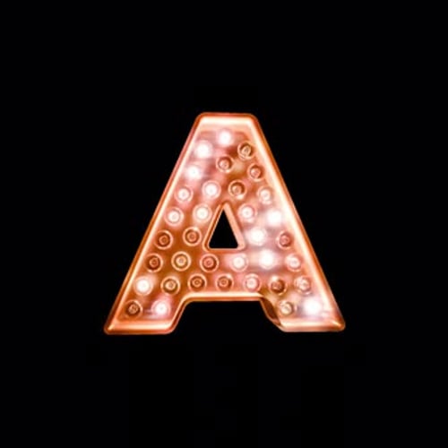 Letter A Light Alphabet
