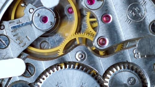 Macro Close Up Clockwork Mechanism