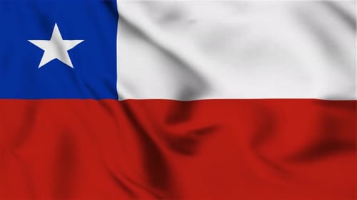 Realistic Waving Flag of Chile Loop