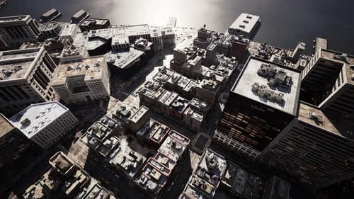 Vista aérea de una ciudad con muchos edificios altos