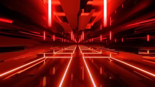 Red Laser Show In Infinite Abstract Space Background Vj Loop In 4K