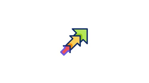 Growing Business Progress Arrows Icon Animation