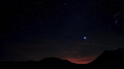 The Milky Way Galaxy Moving Over the Mountain Ridge in Italian Alps