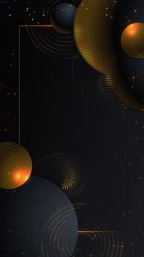 Luxury Abstract Gold and Black Geometric Spheres Background