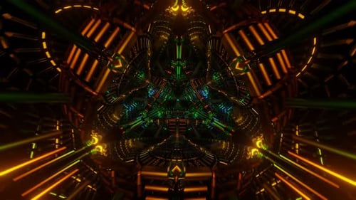 Vibrant Neon Lights Pulsate in the Discothemed VJ Loop Background