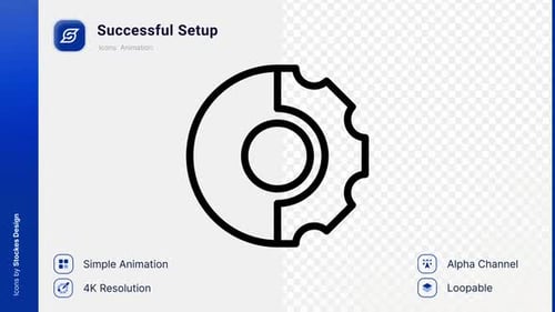 Icône de configuration réussie de l'animation