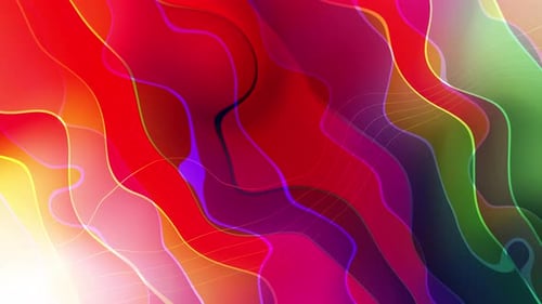 Abstract Colorful Fluid Wavy Lines Background