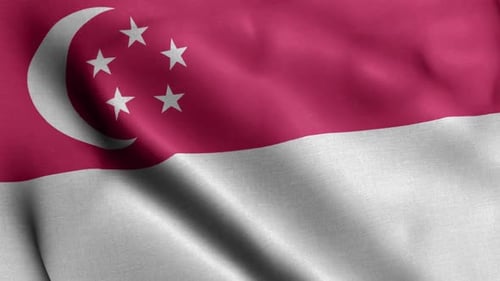 Waving Singapore Flag Looped Animated Background