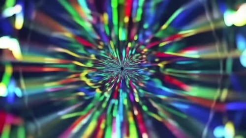 Abstrakter mehrfarbiger Lichtstreifen Tunnel VJ Loop Motion Gra
