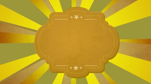 Retro Animated Sunburst with Decorative Frame Background