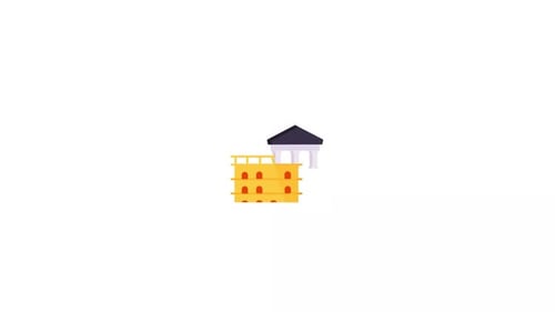 Animación de iconos de la ciudad de Roma