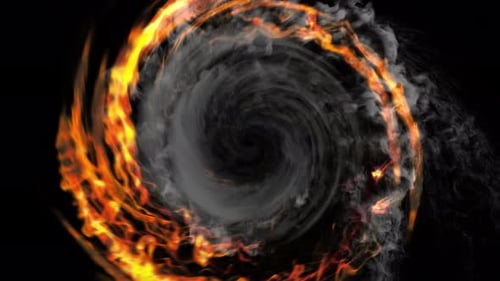 Fast Spiral Smoke Fire Vfx Alpha 4k