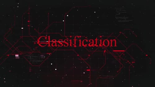 Classification Text Over Futuristic Cyberspace Background
