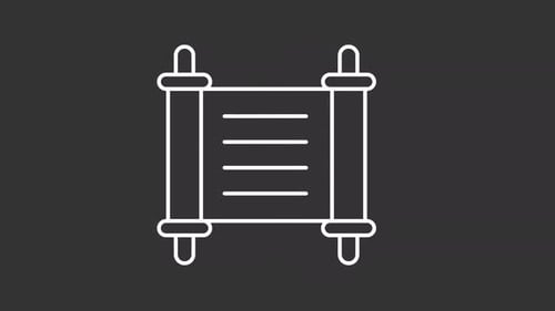 Minimalist Animated Line Art Scroll Unrolling Icon