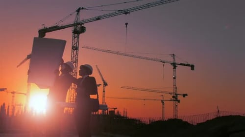 Steadicam von Skyline und Kränen mit asiatischem Konstruktion/ Ausführung/ Architekt/ Ingenieur