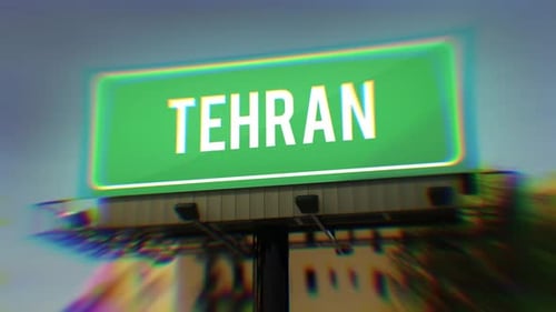 Tehran City Urban Street Billboard