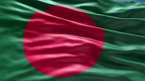 Seamless Loop Waving Bangladesh Flag Animation