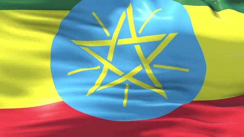 Waving Ethiopia Flag Seamless Loop Animation