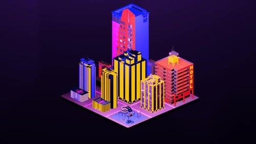 Classic isometric building