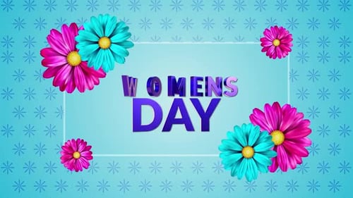 Women's Day Celebration with Animated Flowers Title