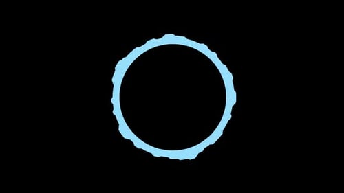 Schnittstellenkollektion: Kontinuierliche Hauptschleife eines im Uhrzeigersinn rotierenden Rings in der Mitte auf dunklem Hintergrund