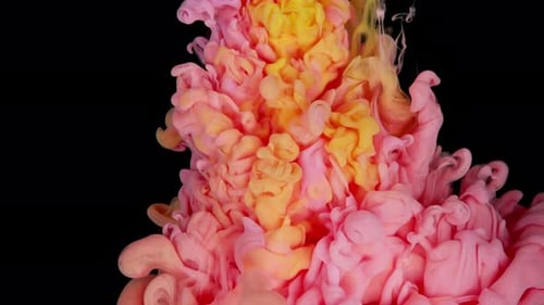 Ink Flowing in Water on Black Background