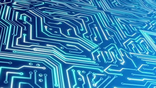 Blue Abstract Circuit Board Technology Computing Tree Pattern