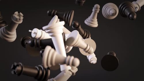 3D-Animationsvideo mit Schachbrettfiguren