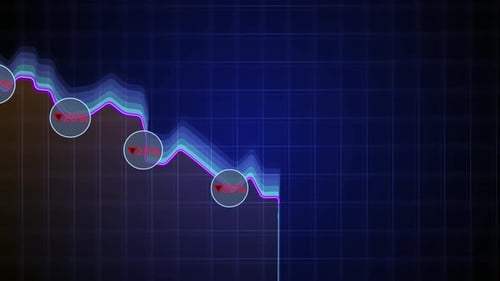 Financial Market Downtrend Graph with Percentage Loss Indicators and Falling Data Visualization