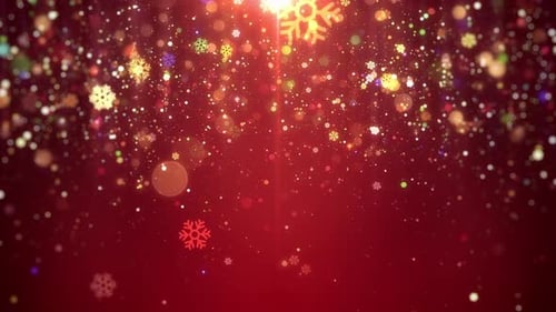 Animated Christmas Background with Falling Snowflakes and Bokeh