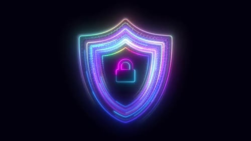 Security Shield Motion Speed Lines With Padlock