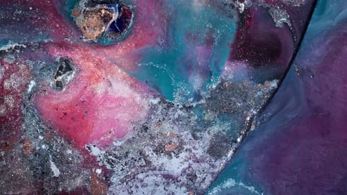 Magenta and Blue Space-Like Alcohol Ink Abstract Flow