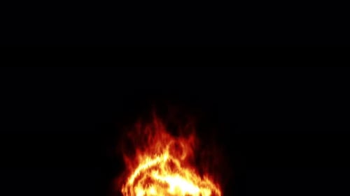 Realistic Fire Flame Element Alpha Channel Animation Loop