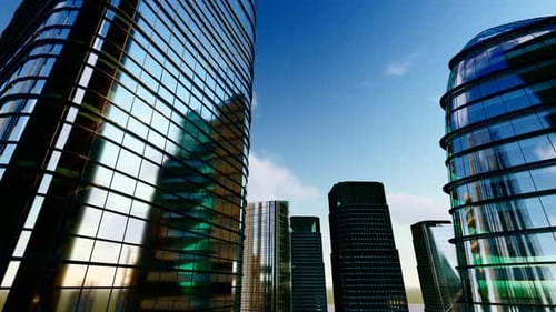 High End Office Building Glass Curtain Wall Time Lapse
