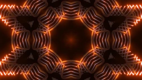 Abstract Glowing Neon Kaleidoscope Pattern Background