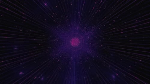 Pink Lights Lines And Particles Circling Tunnel Animation