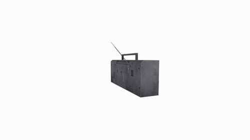 Boombox negro vintage con antena