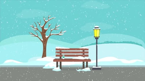 2D Cartoon Winter Background
