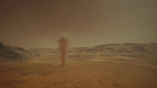 Mars Dust Devil Whirls Across Barren Red Planet Surface 6