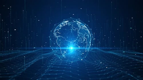 Abstract Digital Globe Technology World Internet Access Network Connection Innovation Location