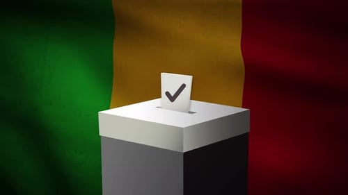 Casting vote into the ballot box during Mali election
