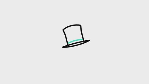 Animated Top Hat Line Art Sketch Reveal