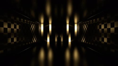 Light Yellow Industrial Light Tunnel Techno Background Vj Loop In 4K