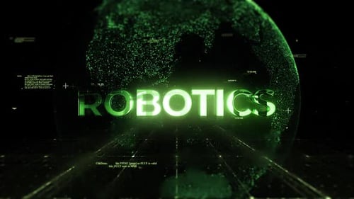 Robotics Title On Technologic Earth Surrounded By A Network Of Graphics Effects