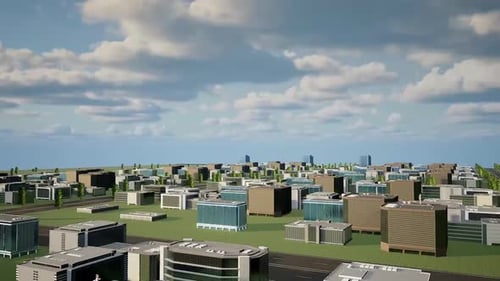 Neighborhoods contrasting with city center. Old and new city