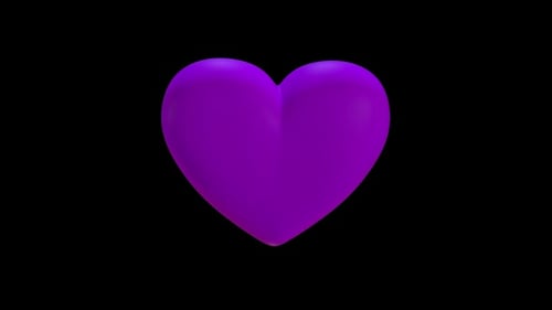 Rotating 3D Purple Heart Symbol