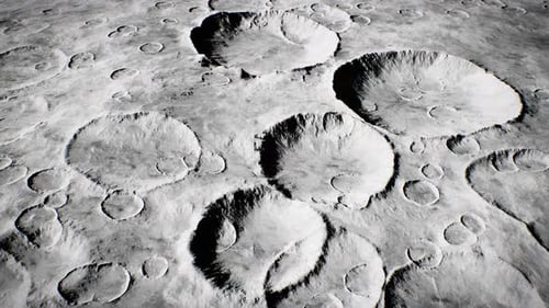 Lunar Surface Craters Animated with Dramatic Sun Movement
